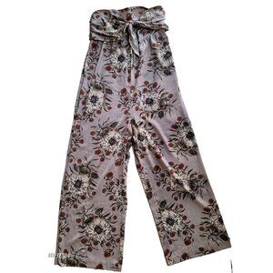 Madewell Strapless Tie-Front Jumpsuit  Smocked Floral Sz 4